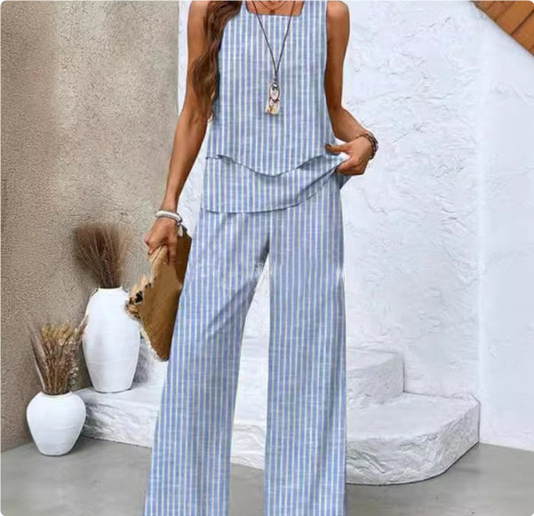 Gilet Sans Manches et Pantalon Droit