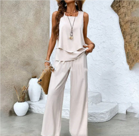Gilet Sans Manches et Pantalon Droit