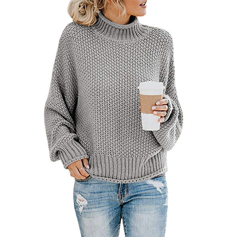 Cardigan Col Roulé en Maille Épaisse – Élégance et Chaleur