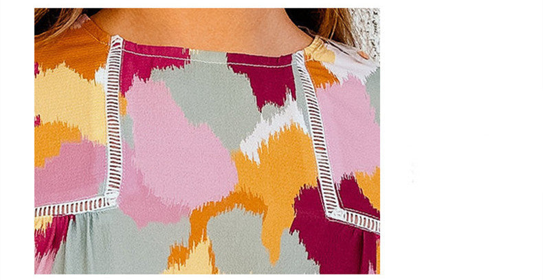 Blouse à Manches Évasées en Dentelle