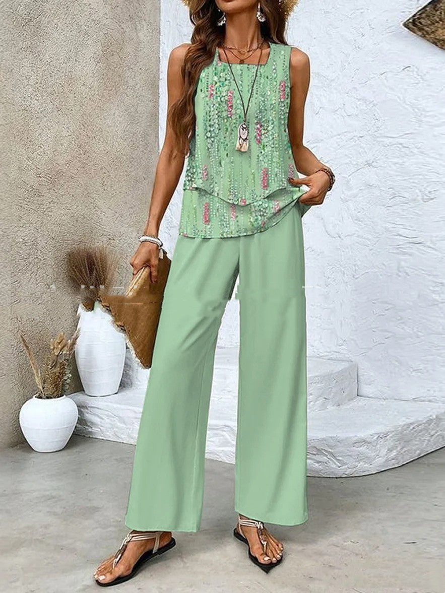 Gilet Sans Manches et Pantalon Droit