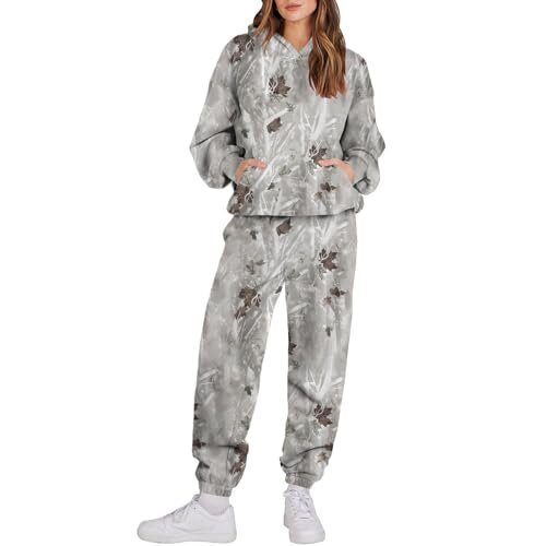 “Ensemble Sport Femme à Capuche Camouflage Feuilles