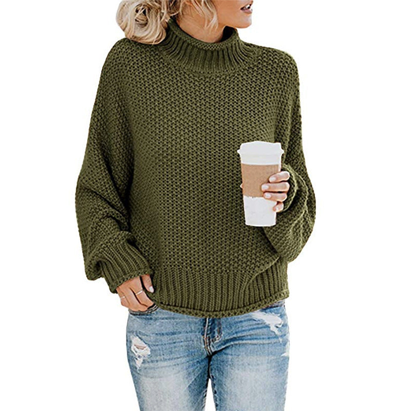 Cardigan Col Roulé en Maille Épaisse – Élégance et Chaleur