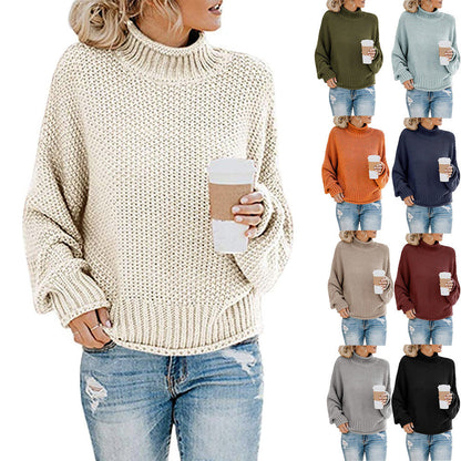 Cardigan Col Roulé en Maille Épaisse – Élégance et Chaleur