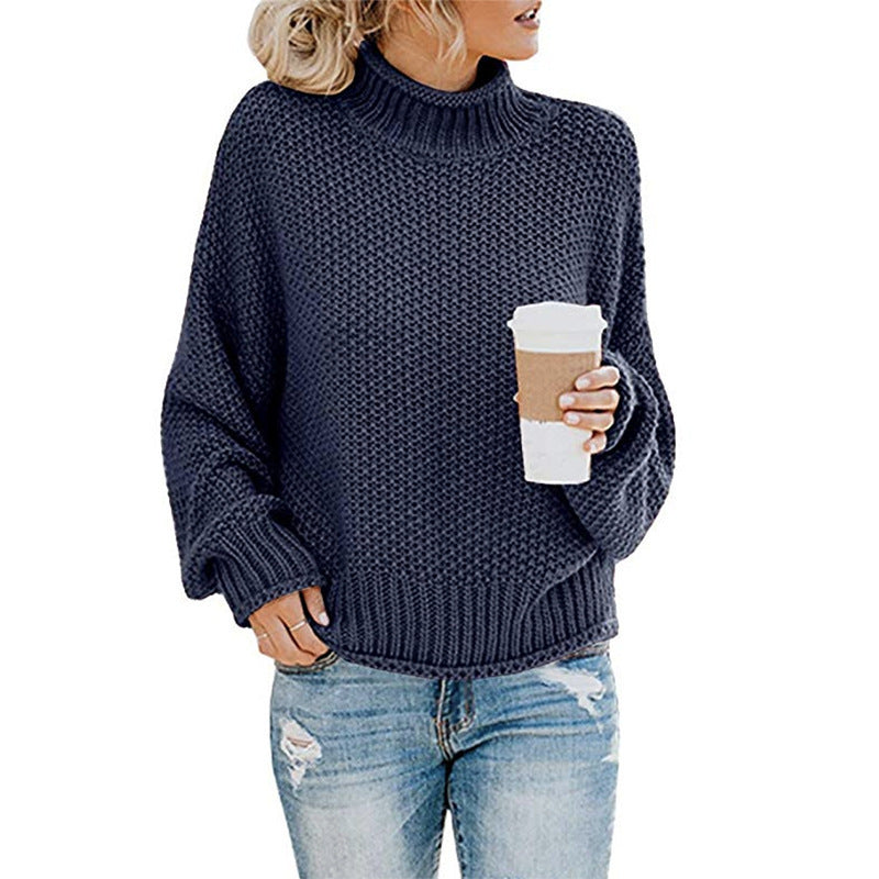 Cardigan Col Roulé en Maille Épaisse – Élégance et Chaleur