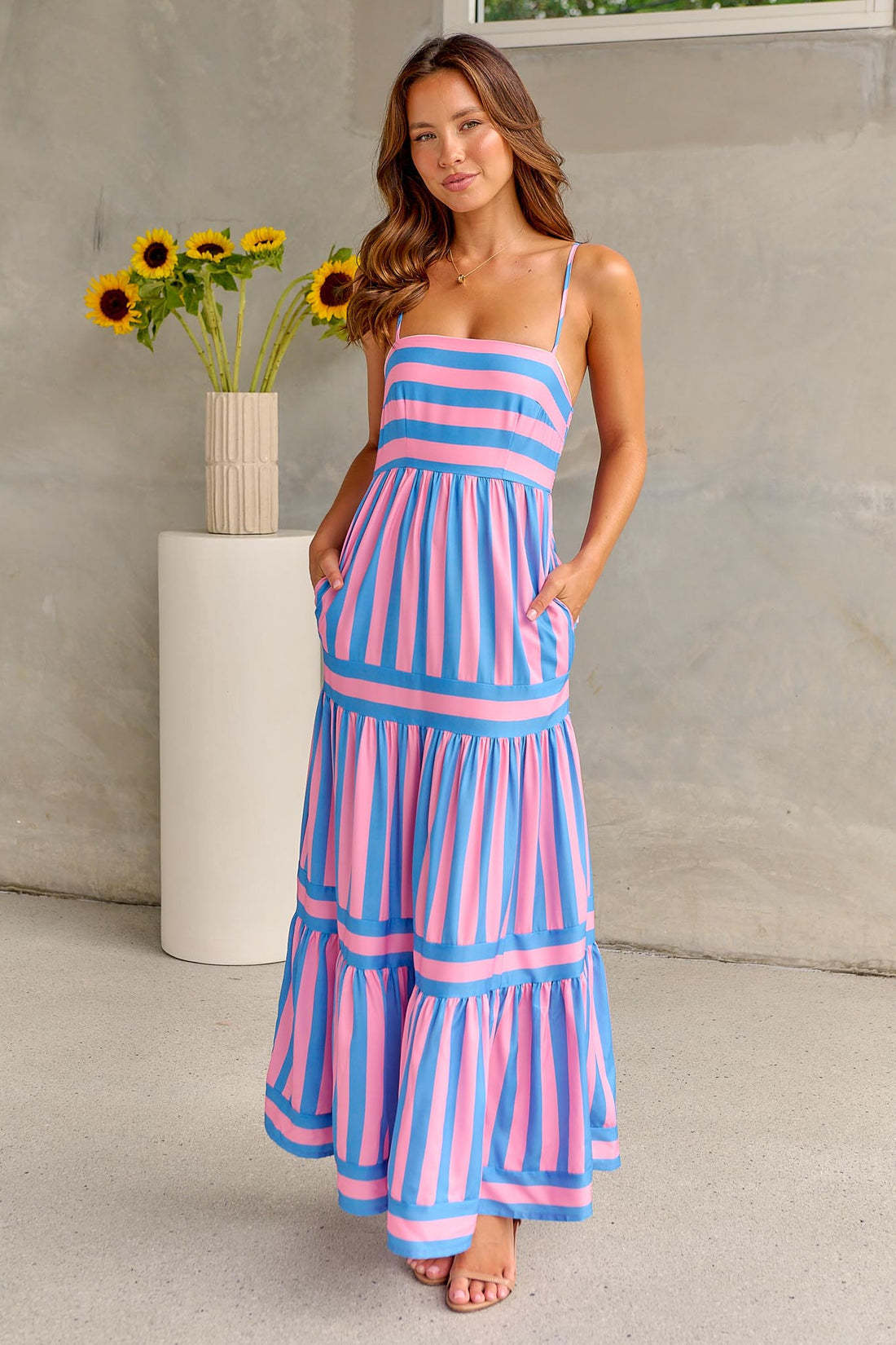 Robe Longue Rayée Chic