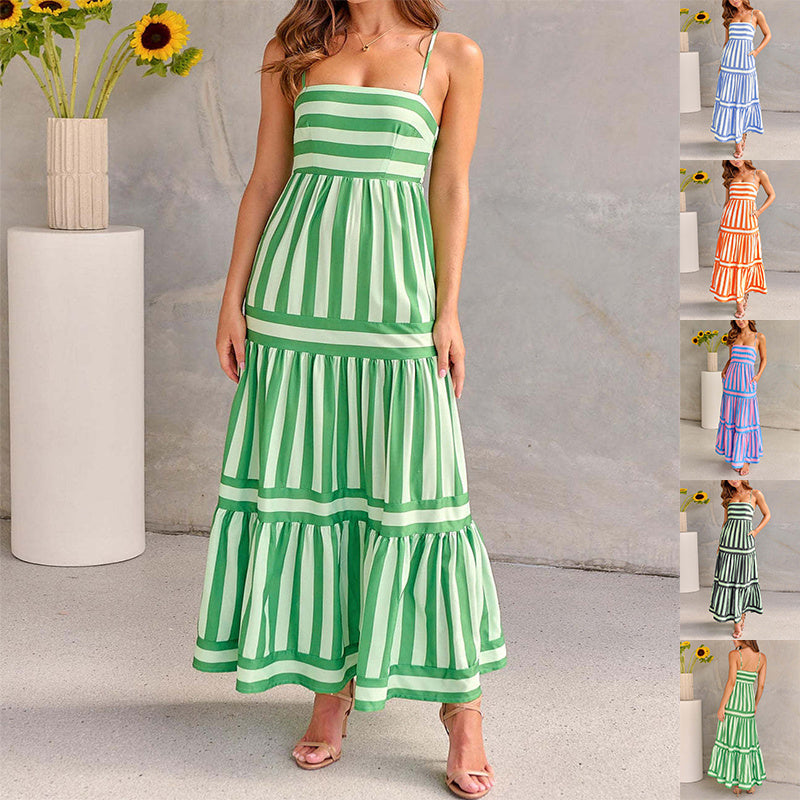Robe Longue Rayée Chic
