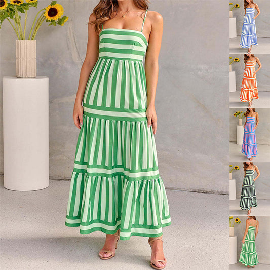 Robe Longue Rayée Chic