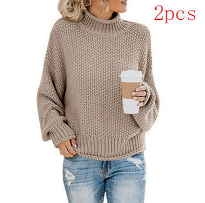 Cardigan Col Roulé en Maille Épaisse – Élégance et Chaleur