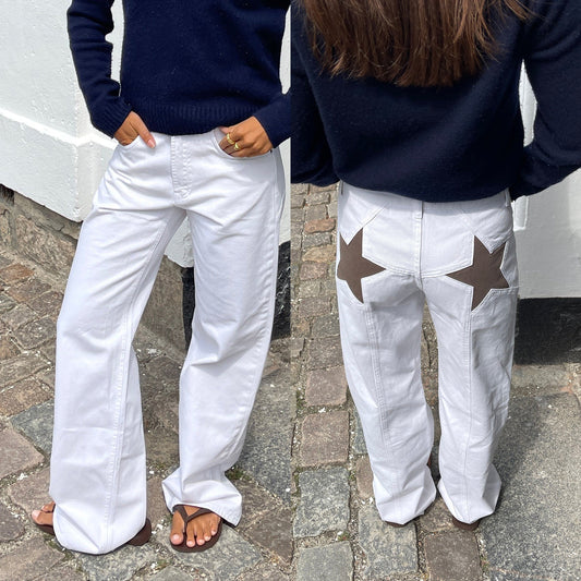 Jean Étoile Rétro – Patchwork Contrasté pour un Style Unique