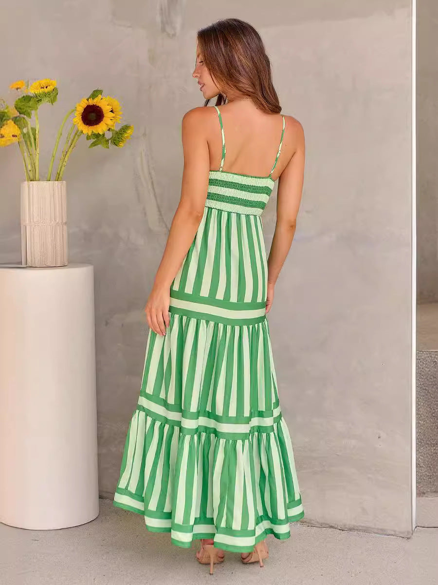 Robe Longue Rayée Chic