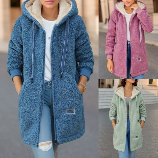 Hoodie Mi-Long en Cachemire Doublé Fleece